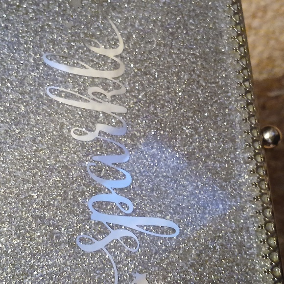 Kensie Home Mirrored Glass Jewelry Box with Glittery Sassy Top SPARKLE - Picture 8 of 11